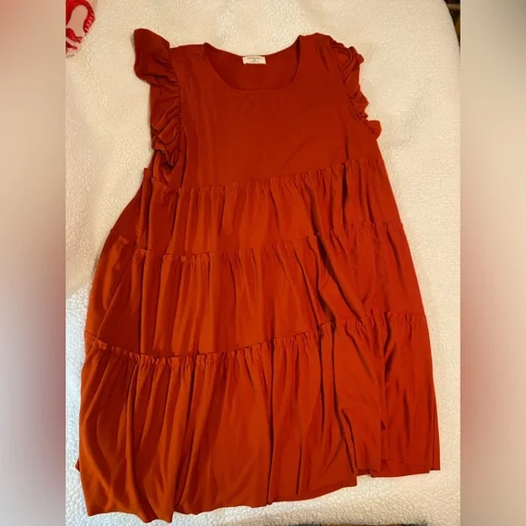 Zenana Outfitters Women’s Dress in Vibrant Orange - Picture 1 of 6